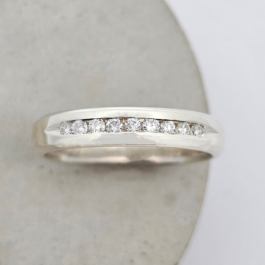 wedding ring; wedding rings; gold wedding rings; diamond wedding rings; gold band; gold bands; eternity ring; gold eternity ring; diamond eternity ring; white gold diamond ring; white gold diamond band; white gold wedding ring; white gold eternity ring; channel set wedding ring; channel set diamond ring