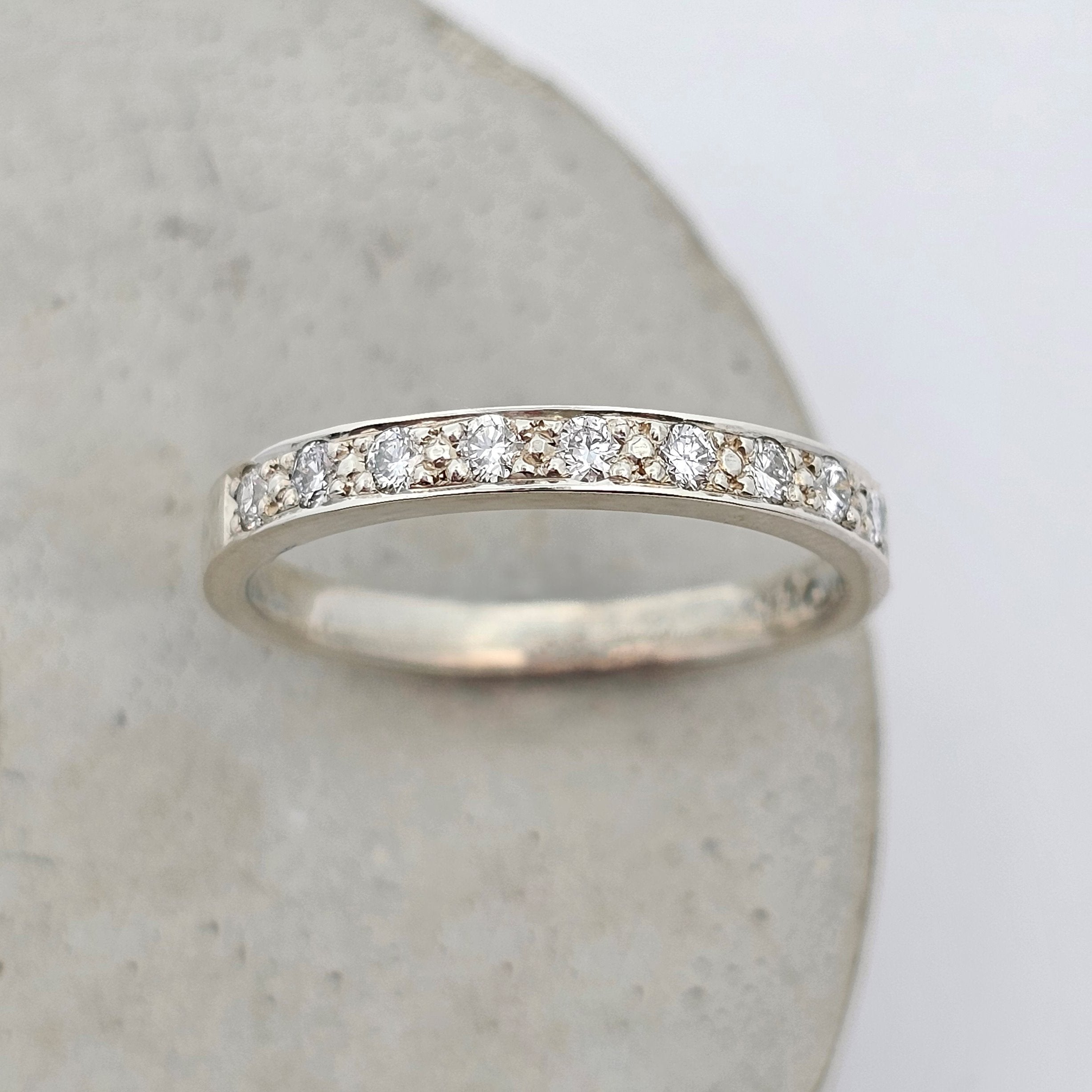 white gold diamond set ladies wedding ring