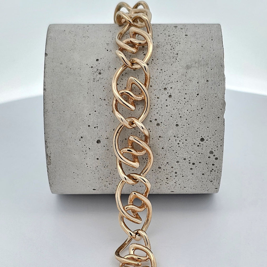 yellow gold unique twisted bracelet 