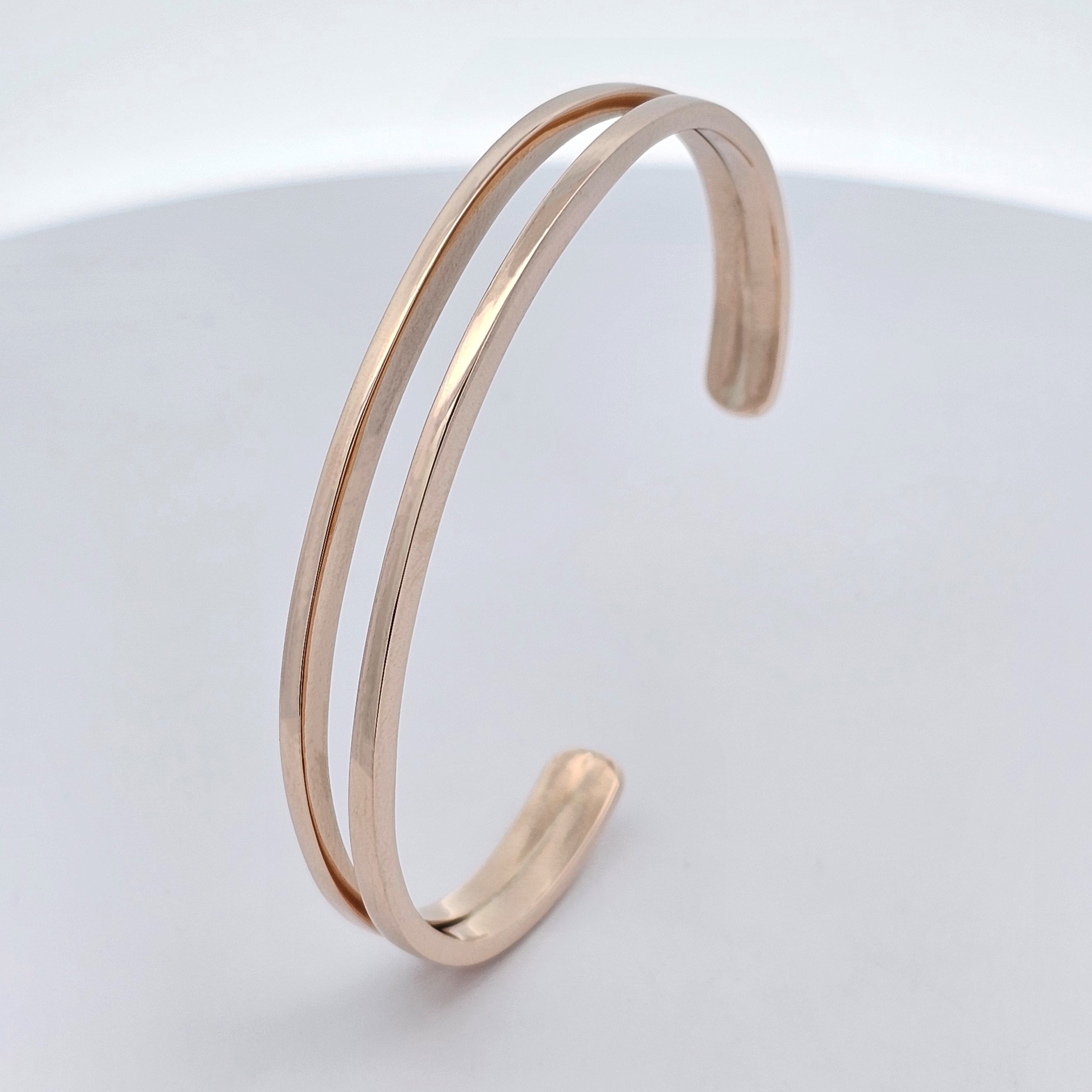 rose gold fitted cuff bangle 