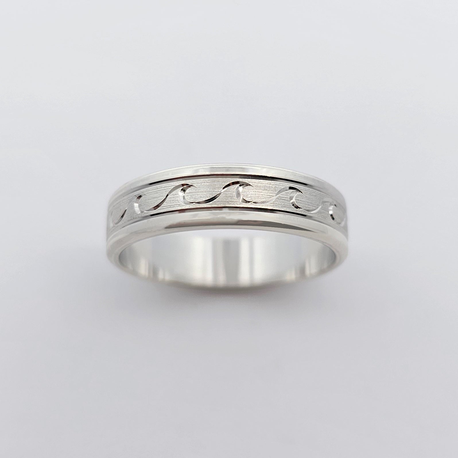 wedding ring; wedding rings; wedding band; wedding bands; wave ring; white gold wedding ring; white gold ring; white gold band; mens ring; mens wedding ring